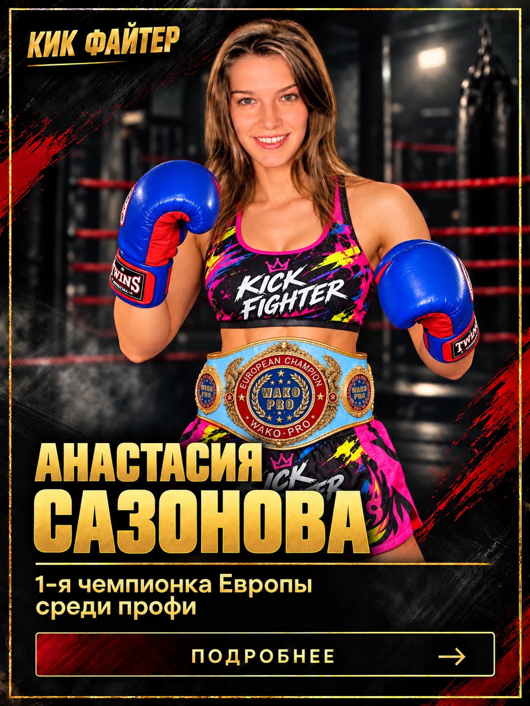 Анастасия Сазонова — 1-я чемпионка Европы среди профи